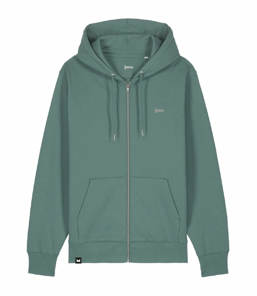 zip basic sudadera berdea front