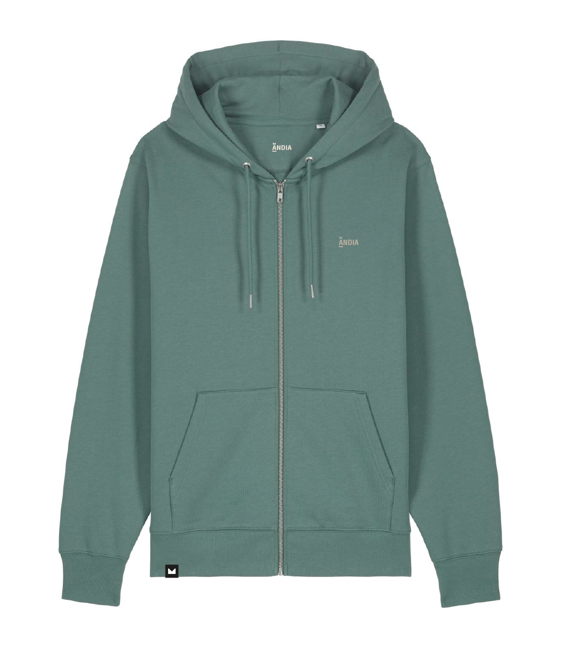 zip basic sudadera berdea front